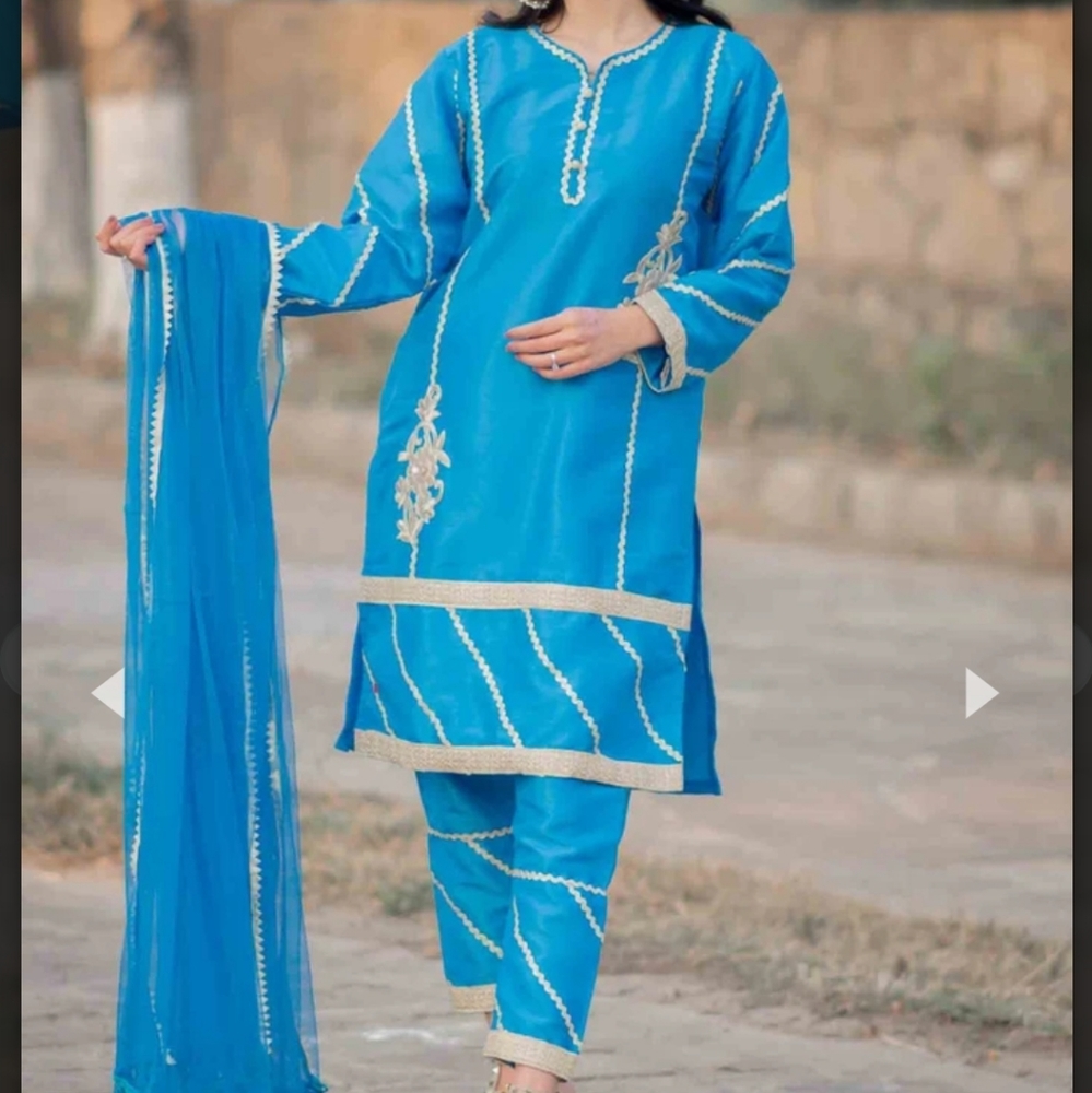 Indian Ethnic party wear raw silk Shalwar Kameez suit 3 piece *FINAL PRICE*